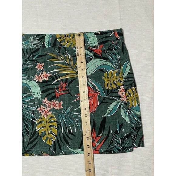 Ripskirt Hawaiian Green Floral Quick Dry Active Mini Wrap Skirt Women’s Size L - Picture 4 of 7